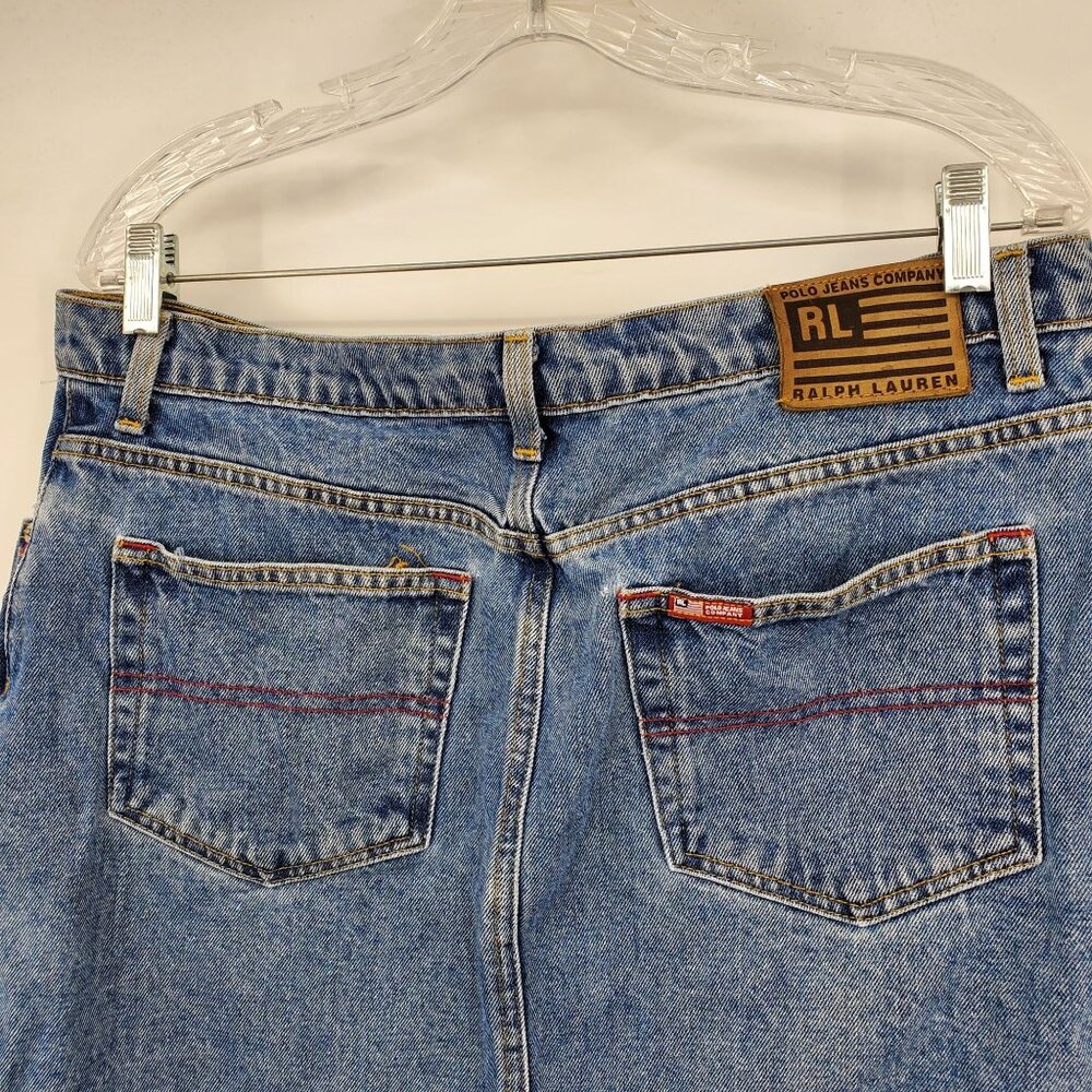 Vintage Polo Jeans Company Ralph Lauren Women's Denim Jean Knee Skirt Size 12 - Picture 8 of 11